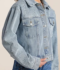 Rhinestone Studded Denim Jacket