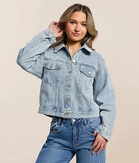 Rhinestone Studded Denim Jacket
