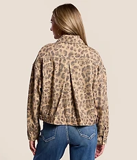 Studded Cheetah Denim Jacket