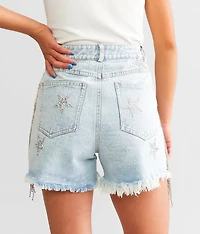 Ultra High Rise Rhinestone Fringe Short