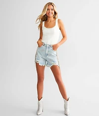 Ultra High Rise Rhinestone Fringe Short