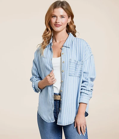 Striped Chambray Shirt