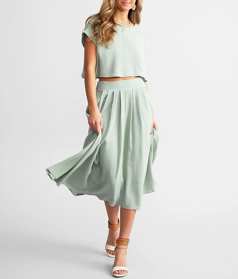 Pleated Midi Skirt