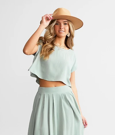 Woven Cropped Top