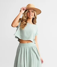 Woven Cropped Top