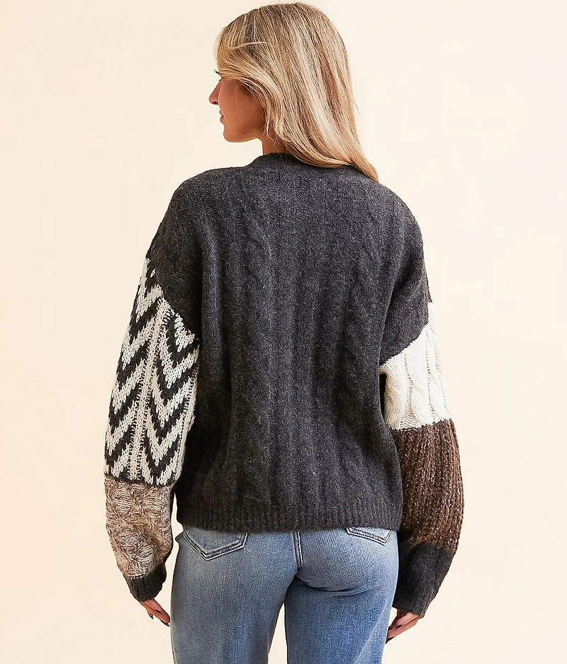Cable Knit Cardigan Sweater
