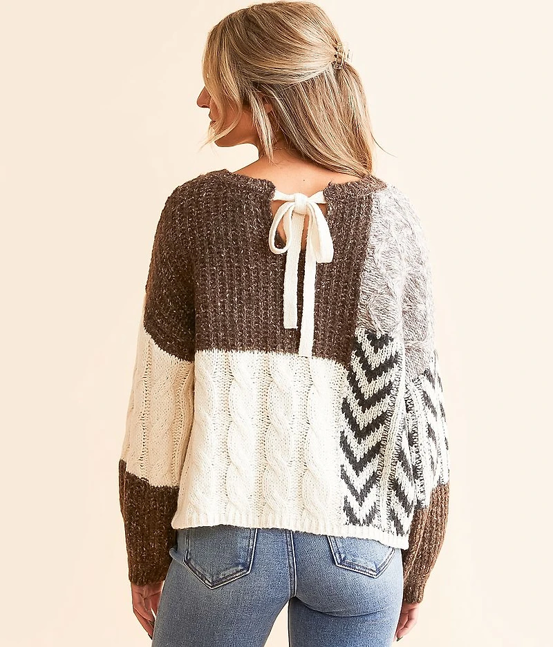 Keyhole Back Tie Sweater