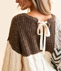 Keyhole Back Tie Sweater