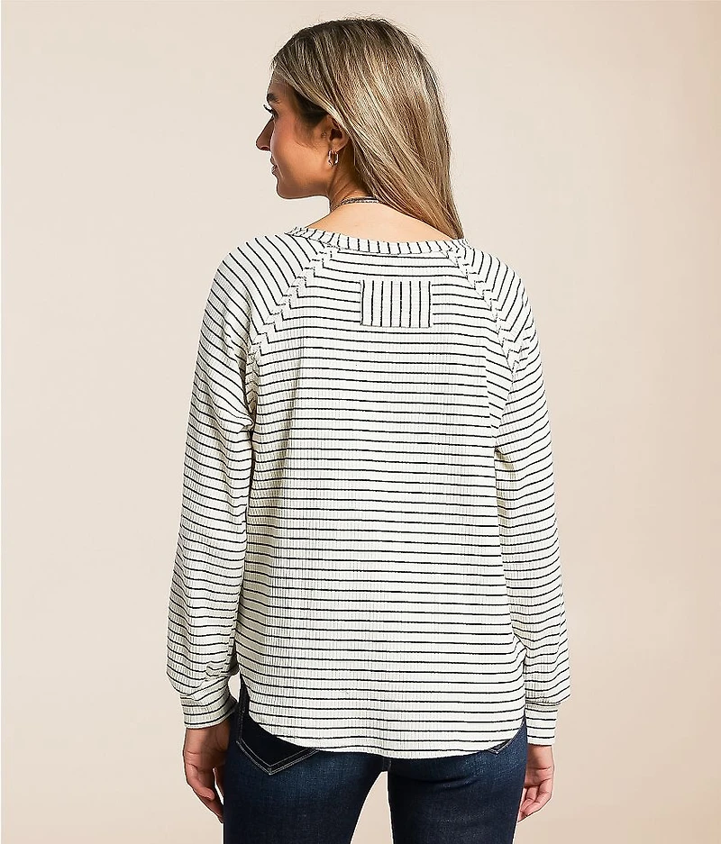 Raw Edge Ribbed Top