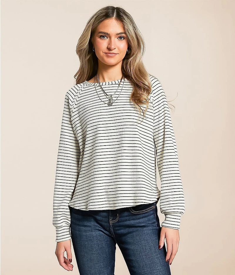 Raw Edge Ribbed Top