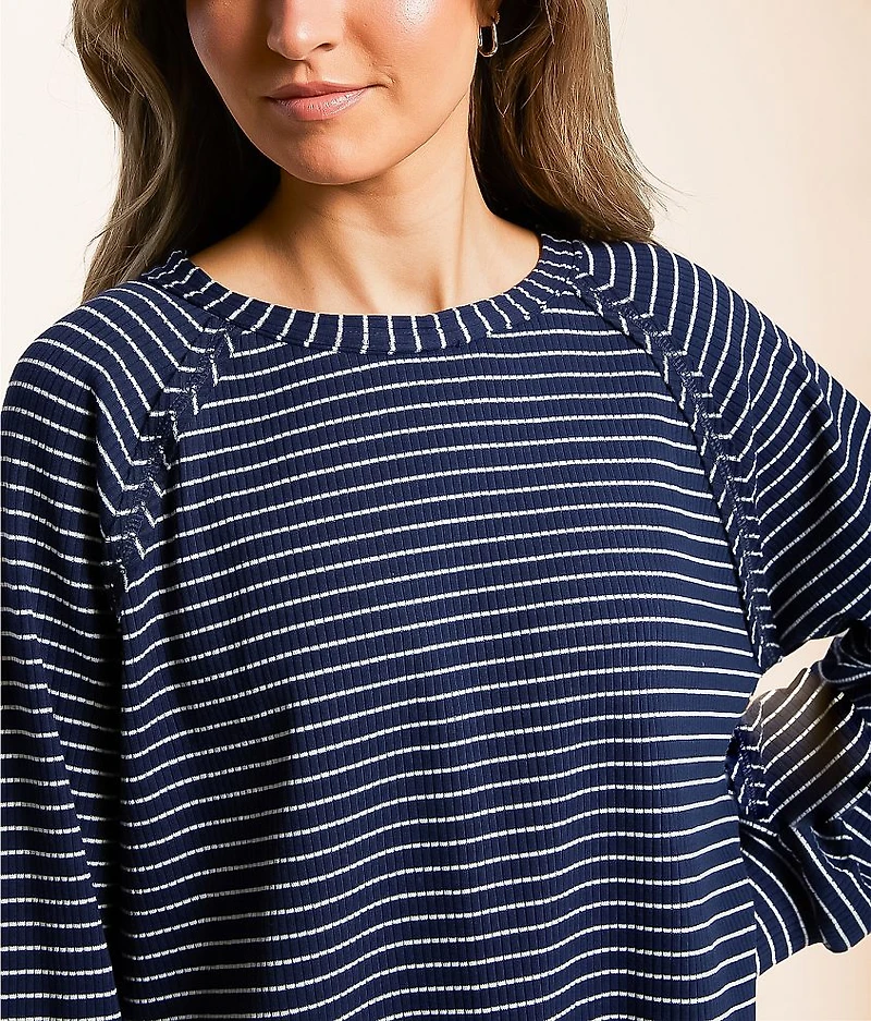 Raw Edge Ribbed Top