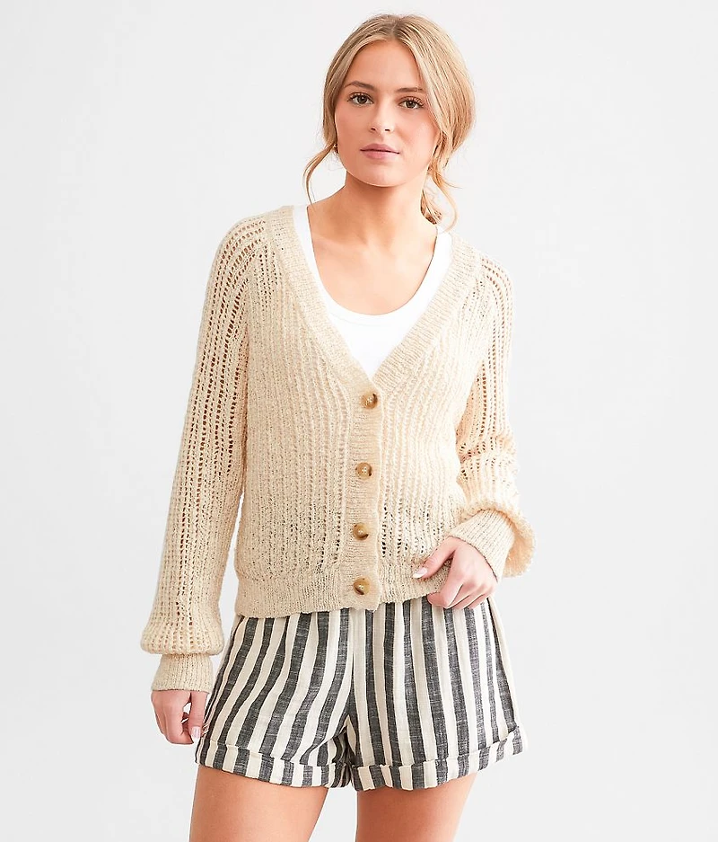 Open Stitch Cardigan Sweater