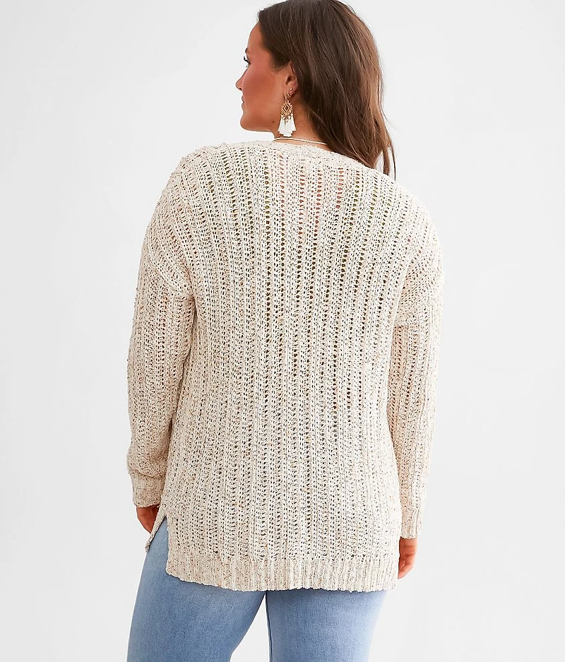 Open Stitch Cardigan Sweater