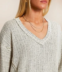 Raw Edge Striped Top