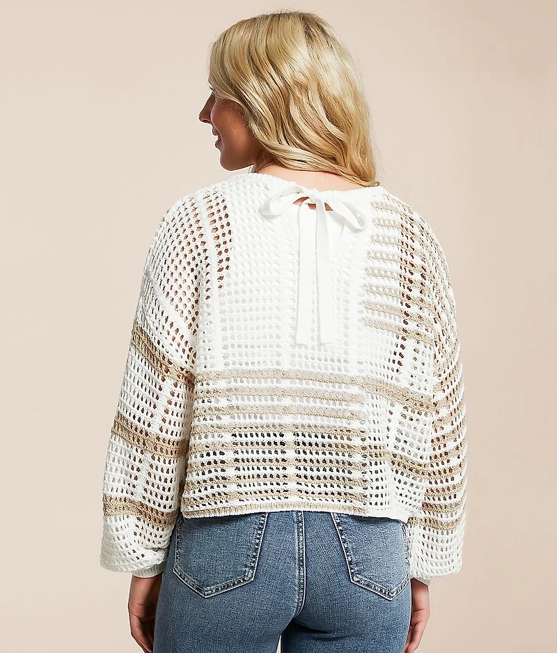 Mixed Stripe Cropped Sweater