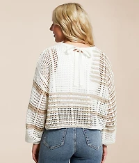 Mixed Stripe Cropped Sweater