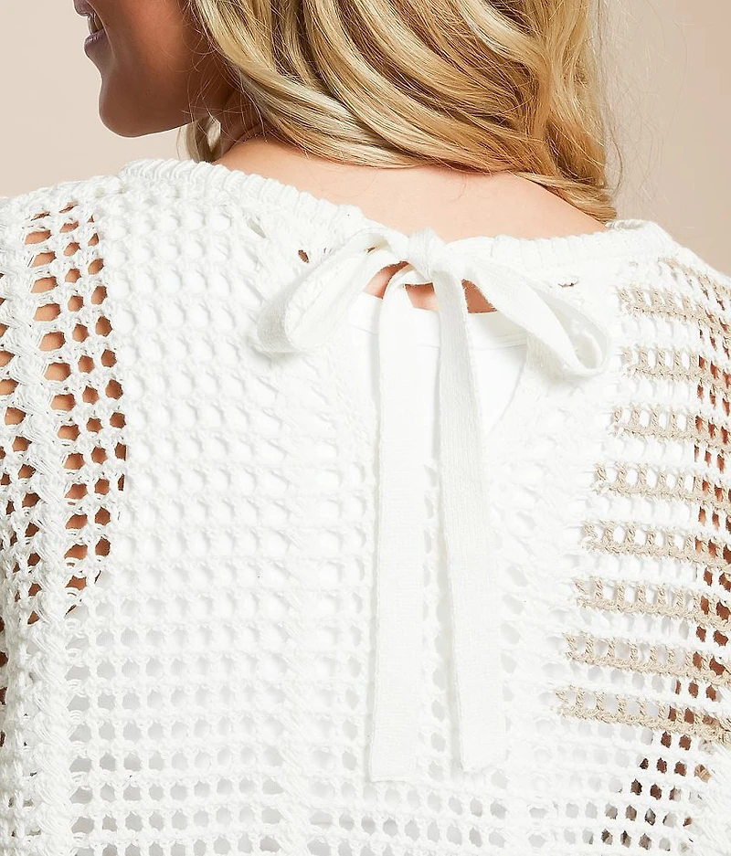 Mixed Stripe Cropped Sweater