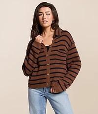 Striped Cardigan Sweater