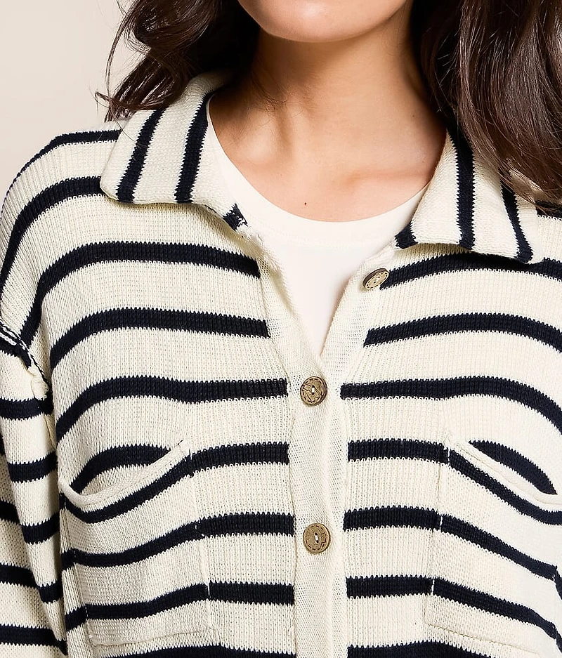 Striped Cardigan Sweater