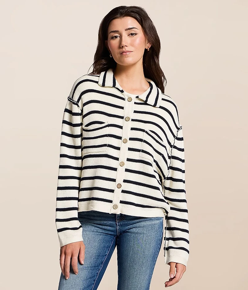 Striped Cardigan Sweater