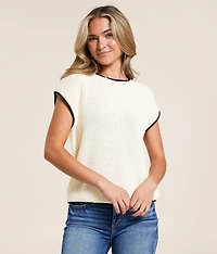 Blu Pepper Contrast Trim Sweater