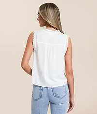 Lace Front Tie Tank Top