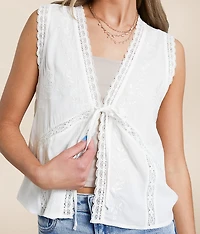 Lace Front Tie Tank Top