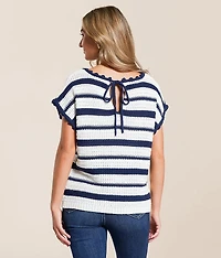 Scalloped Stripe Sweater