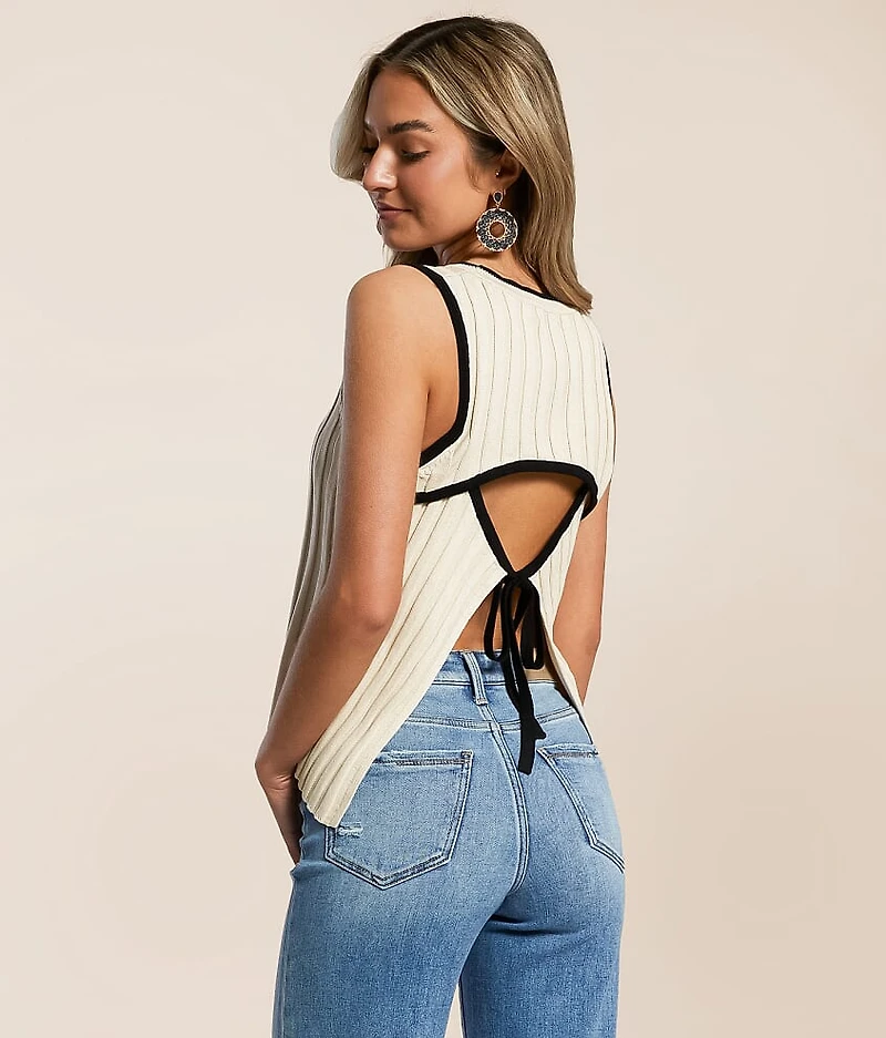 Open Back Tie Tank Top