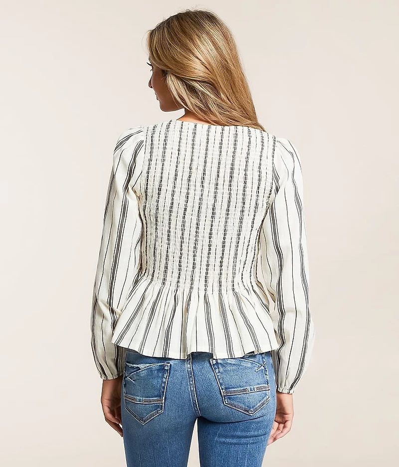 Striped Peplum Top