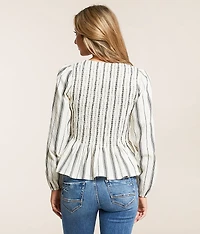 Striped Peplum Top