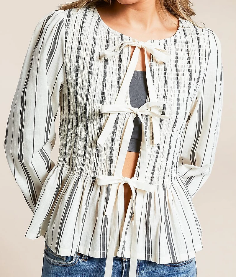 Striped Peplum Top
