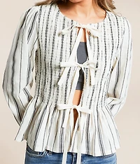 Striped Peplum Top