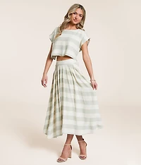 Striped Midi Skirt