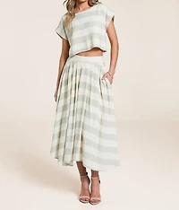 Striped Midi Skirt