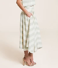 Striped Midi Skirt