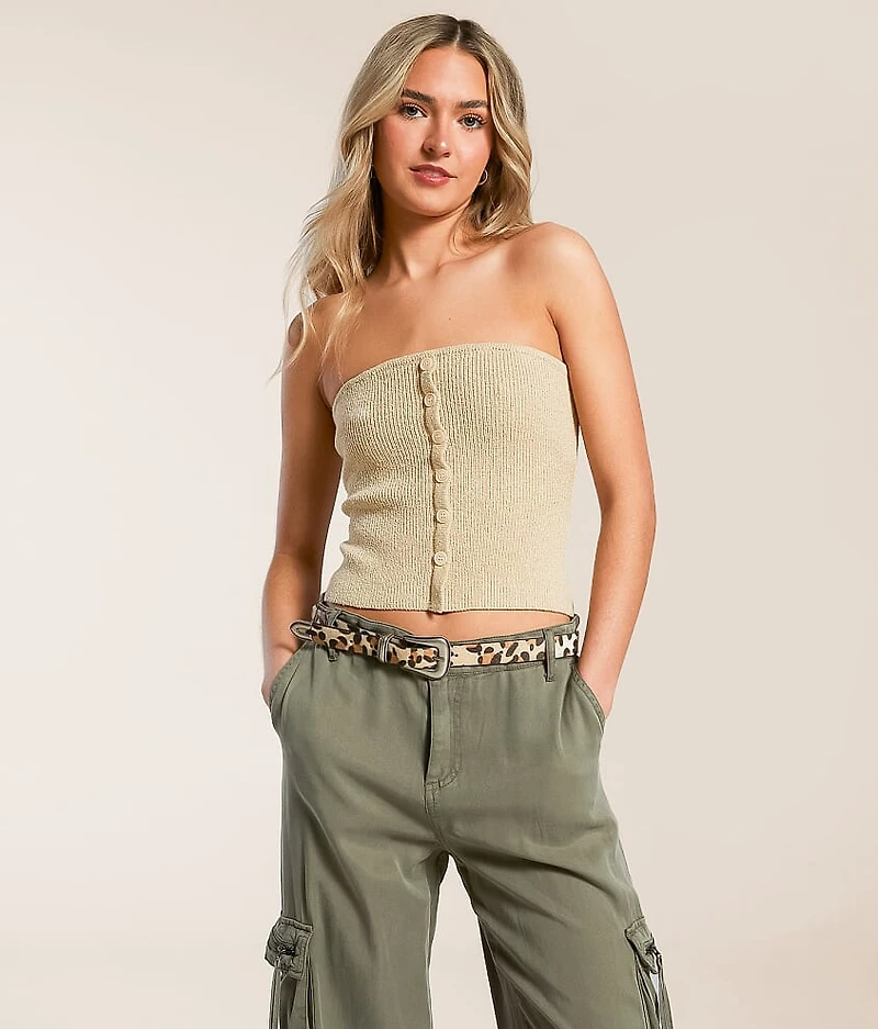 Textured Knit Tube Top