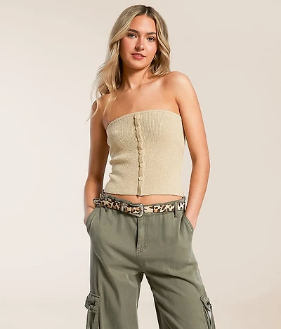 Textured Knit Tube Top