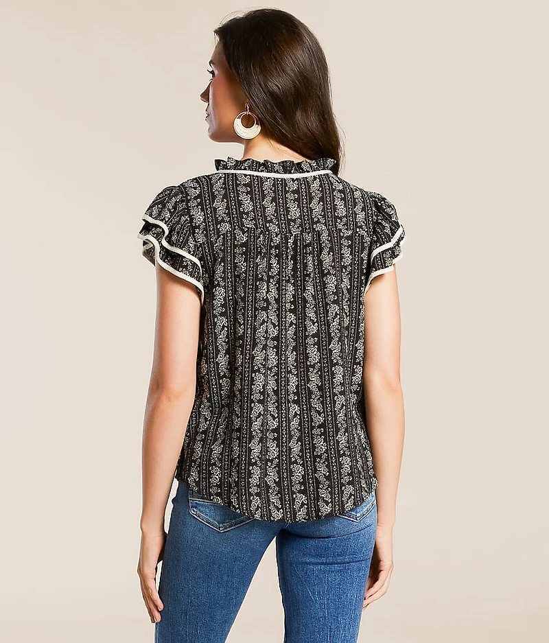 Floral Front Tie Top
