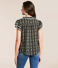 Floral Front Tie Top