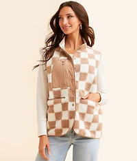 Checkered Sherpa Vest