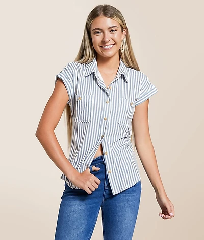 Blu Pepper Striped Knit Shirt