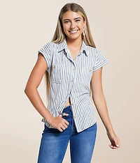 Blu Pepper Striped Knit Shirt