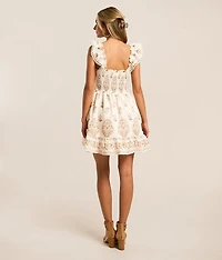 Ruffle Floral Smocked Dress