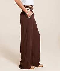 Contrast Trim Wide Leg Trouser Pant