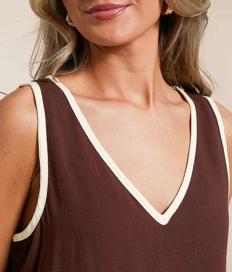Contrast Trim Tank Top