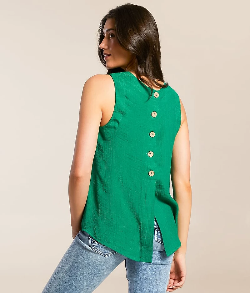 Back Button Tank Top