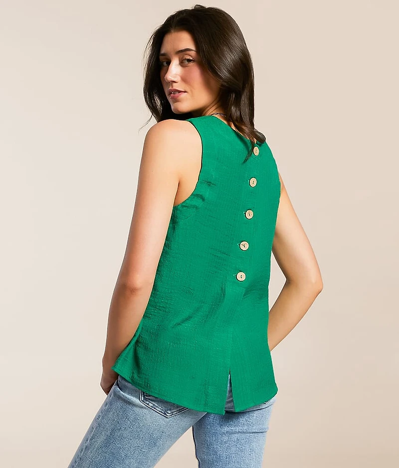 Back Button Tank Top