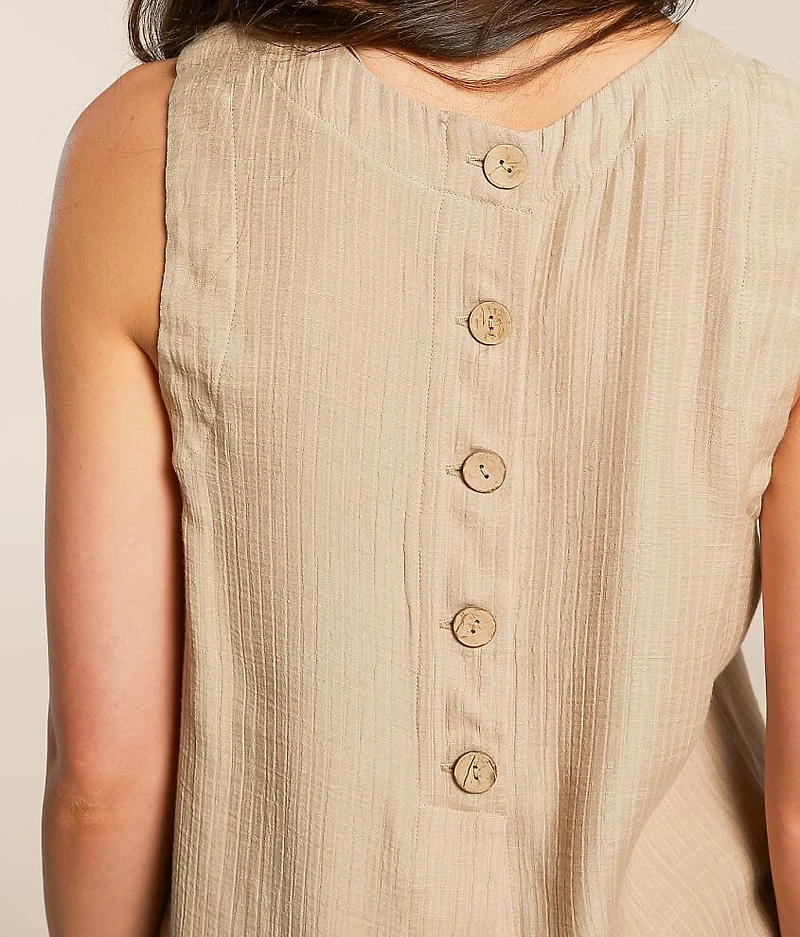 Back Button Tank Top