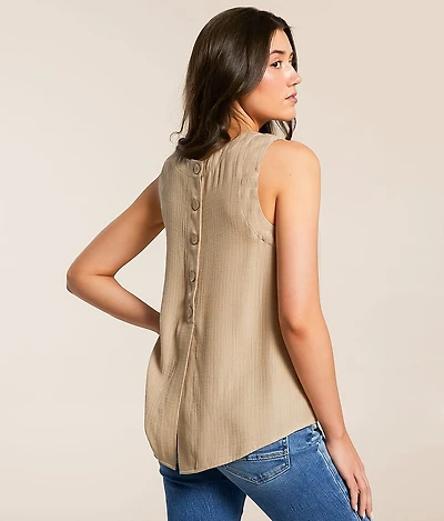 Blu Pepper Back Button Tank Top
